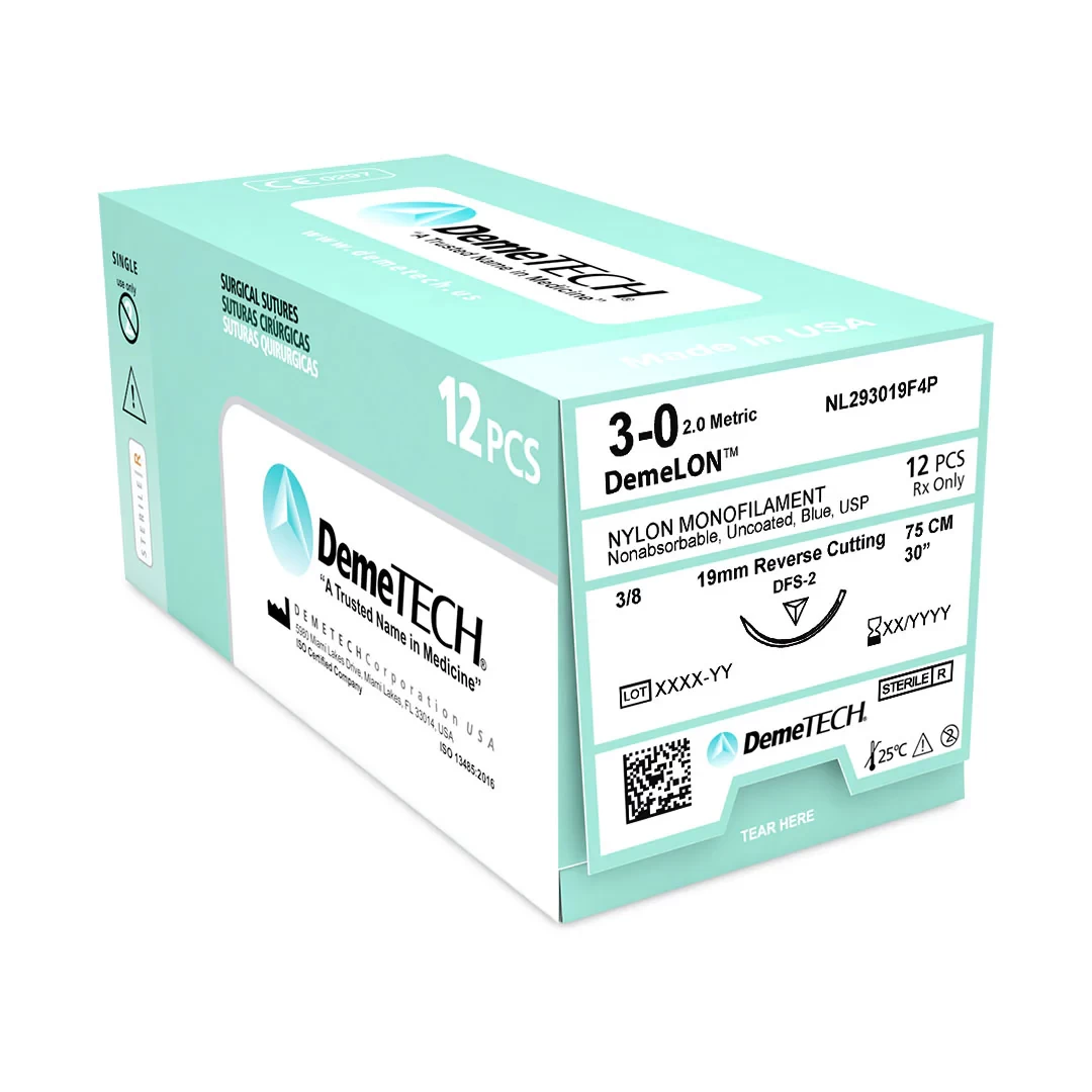 DEMELON = MONONYLON # 3-0 c/a 3.0 MTS 75 CM 30´´ REF. DT-669-1 X 12 PZAS DEMETECH