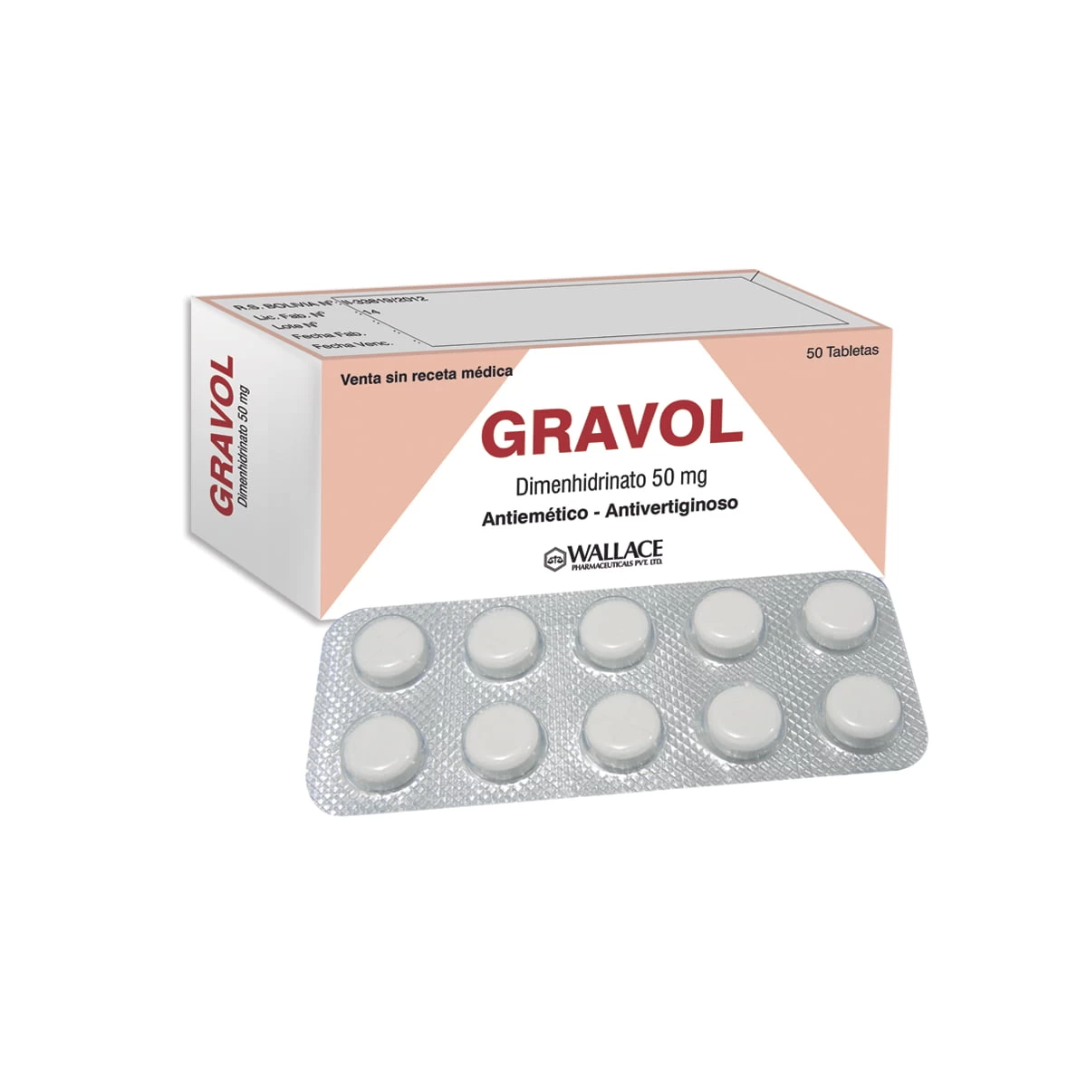 GRAVOL 50 MG X 50 COMP