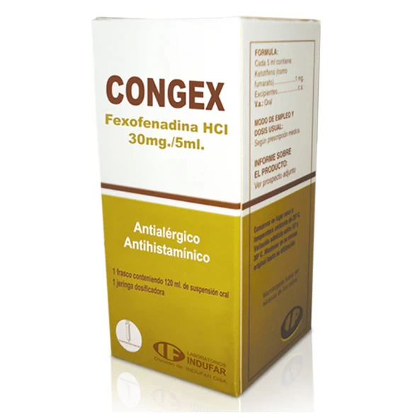CONGEX FEXOFENADINA HCI 30MG/5ML X 120 ML