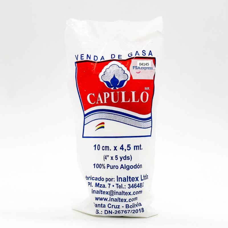 VENDA DE GASA DE 10.0 CM X 4.5 MTS.