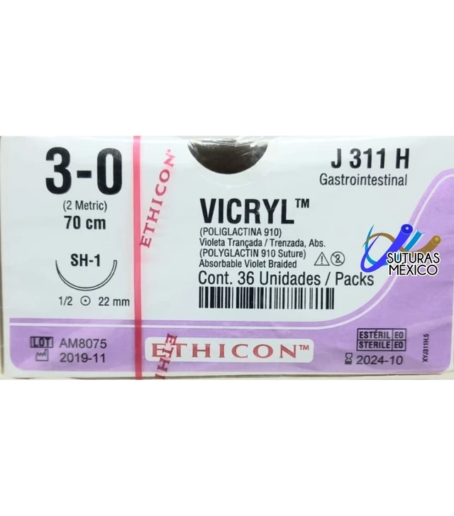 VICRIL # 3.0 C/A 2 CM # 311 CAJA X 36