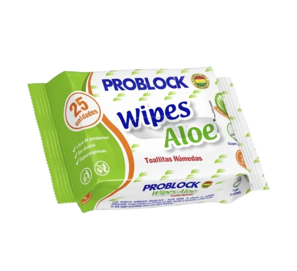 TOALLITAS HUMEDAS ALOE X 25 UNIDADES PROBLOCK