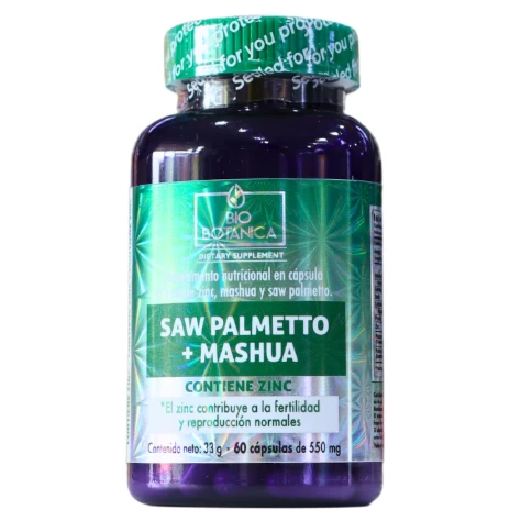 SAW PALMETO+MASHUA-ZINC X 60 CAP DE 550 MG